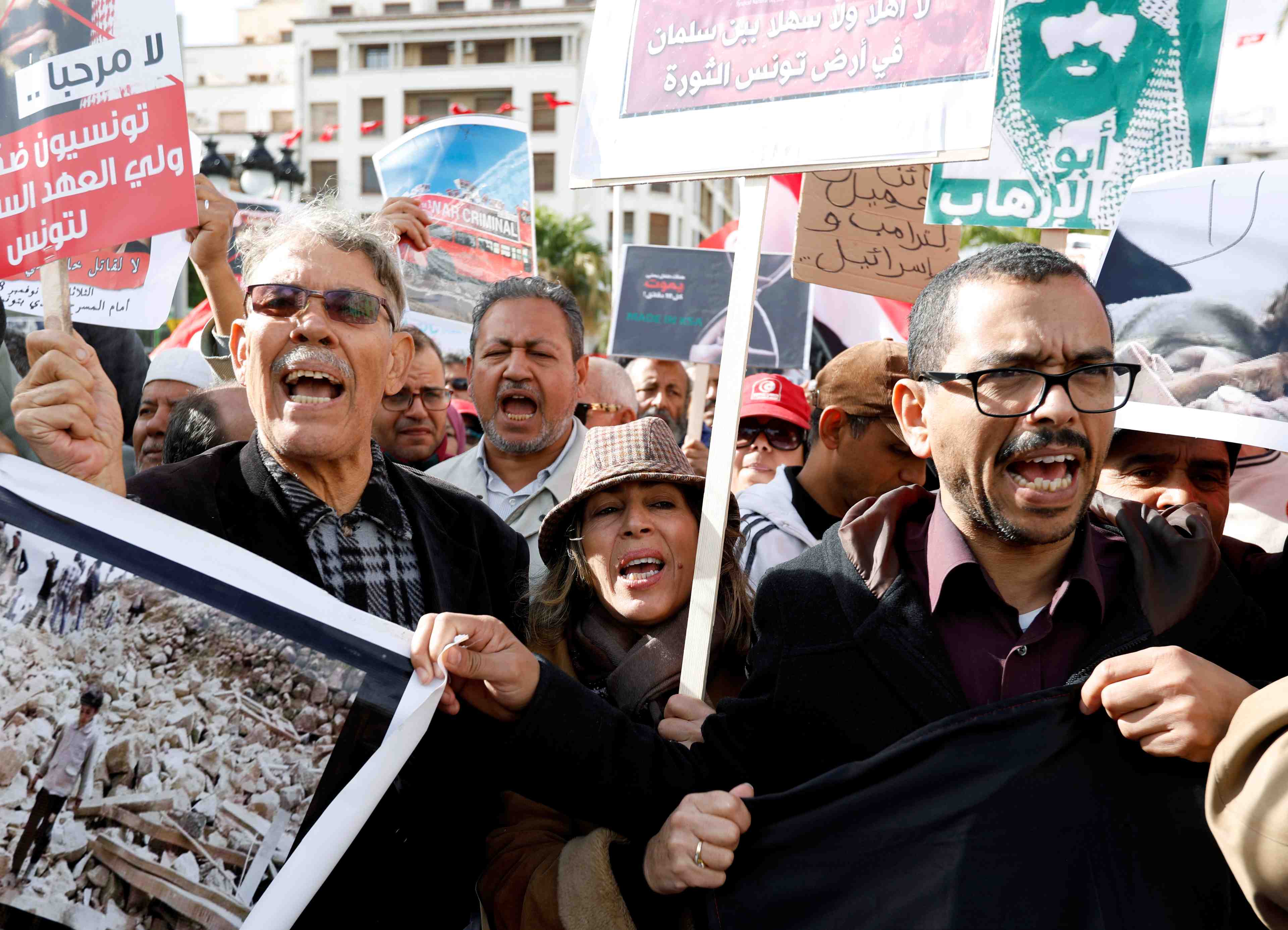 Manifestation en tunisie contre la venue de mohamed ben salman