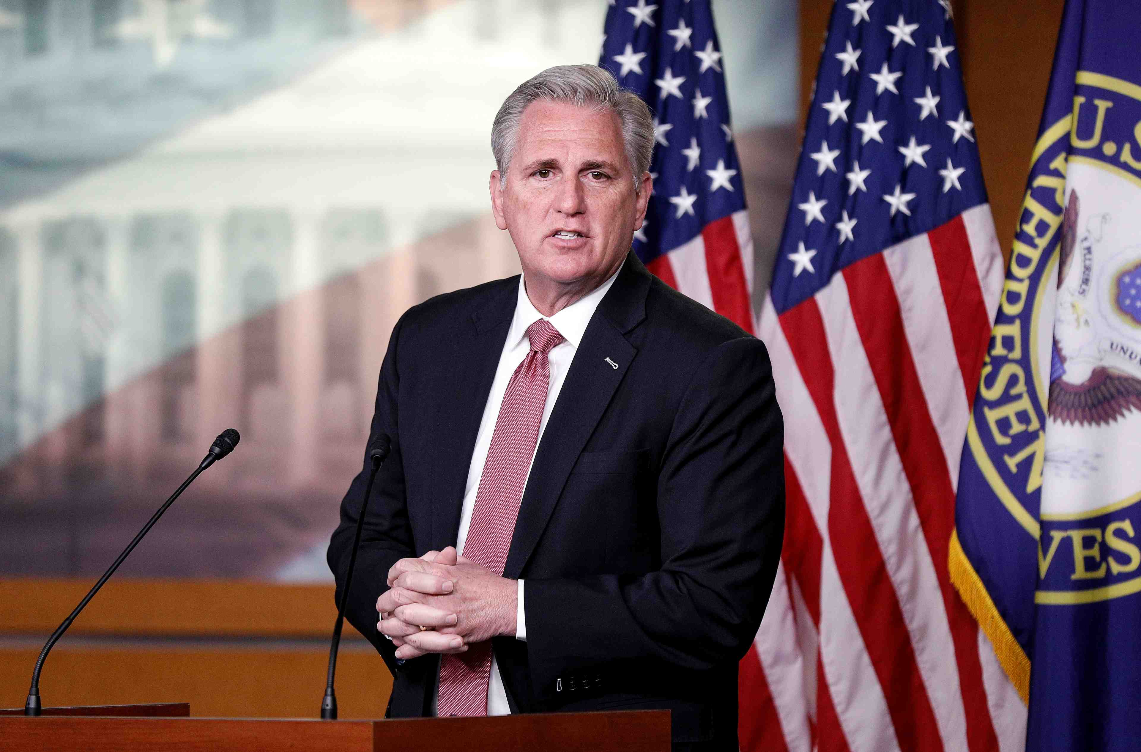 House republican leader kevin mccarthy holds news conference on capitol hill in washington