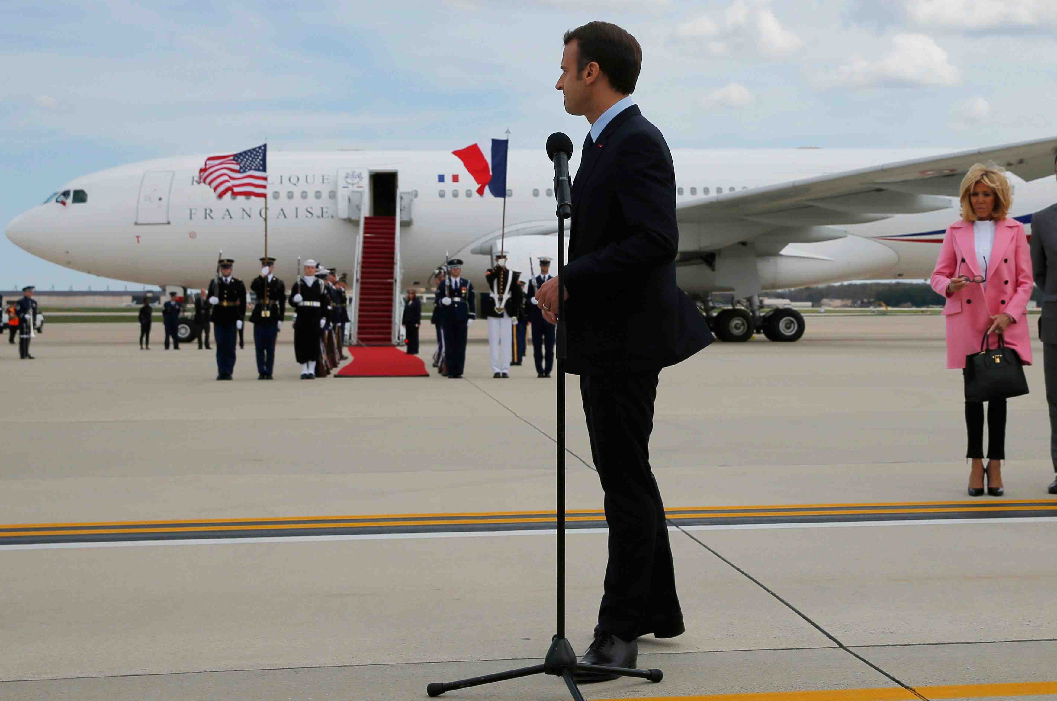 Macron est arrive a washington