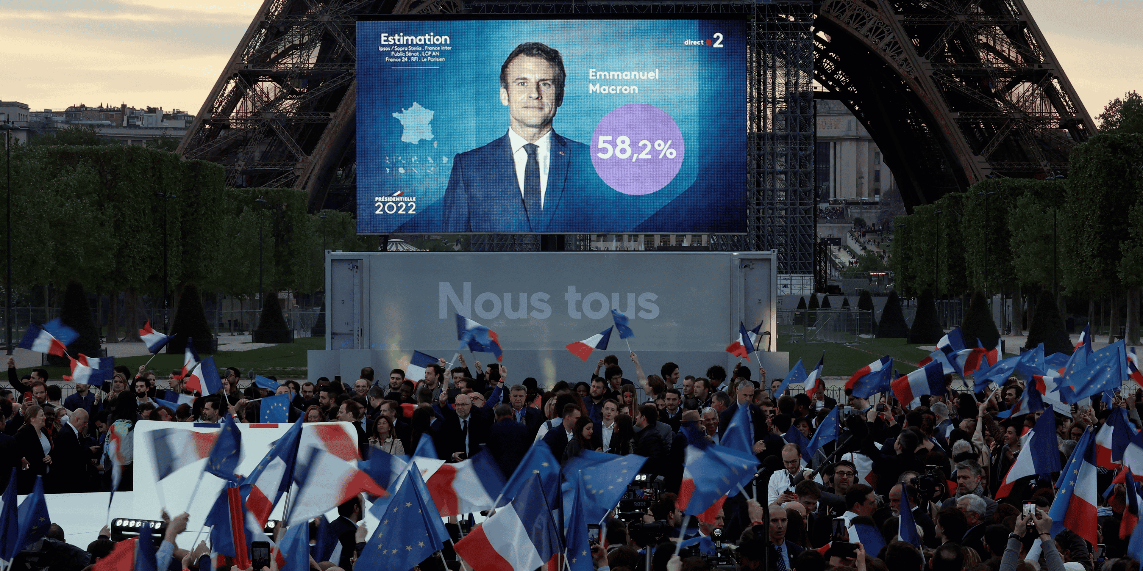 France 2022: macron reconduit a l'elysee avec plus de 58%