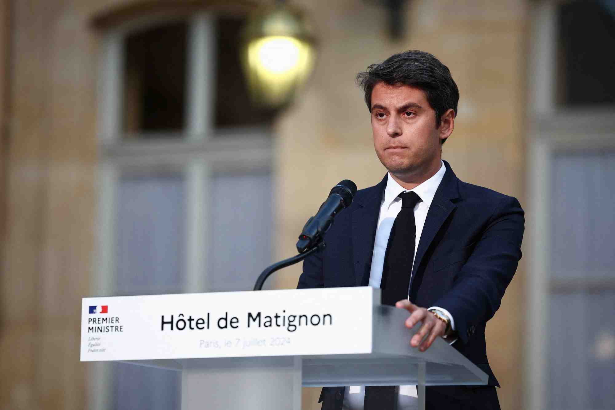 Gabriel attal reagit aux resultats du second tour des elections legislatives anticipees de 2024