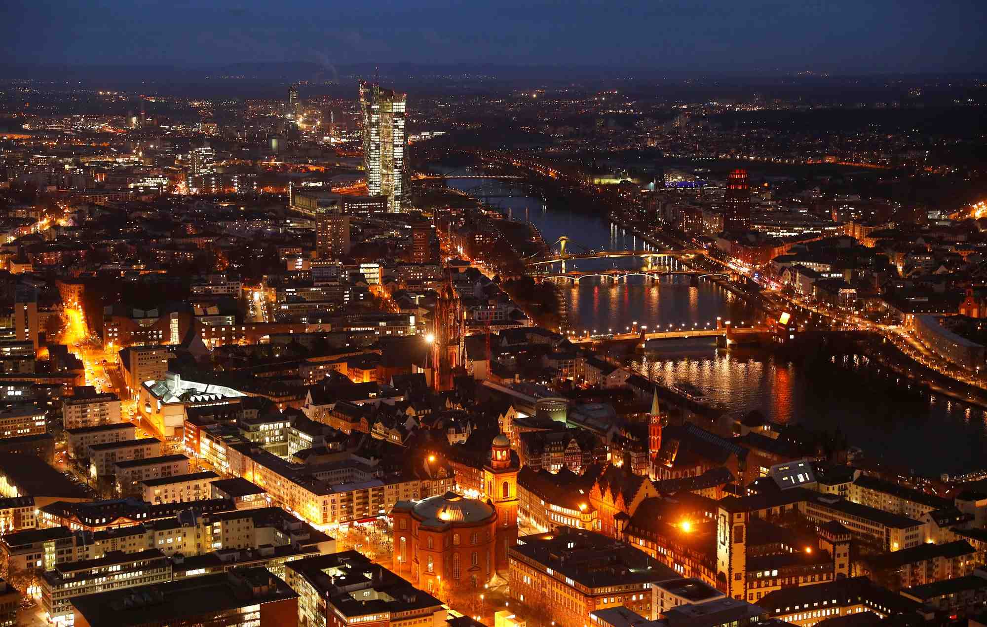 Une vue du centre ville de francfort