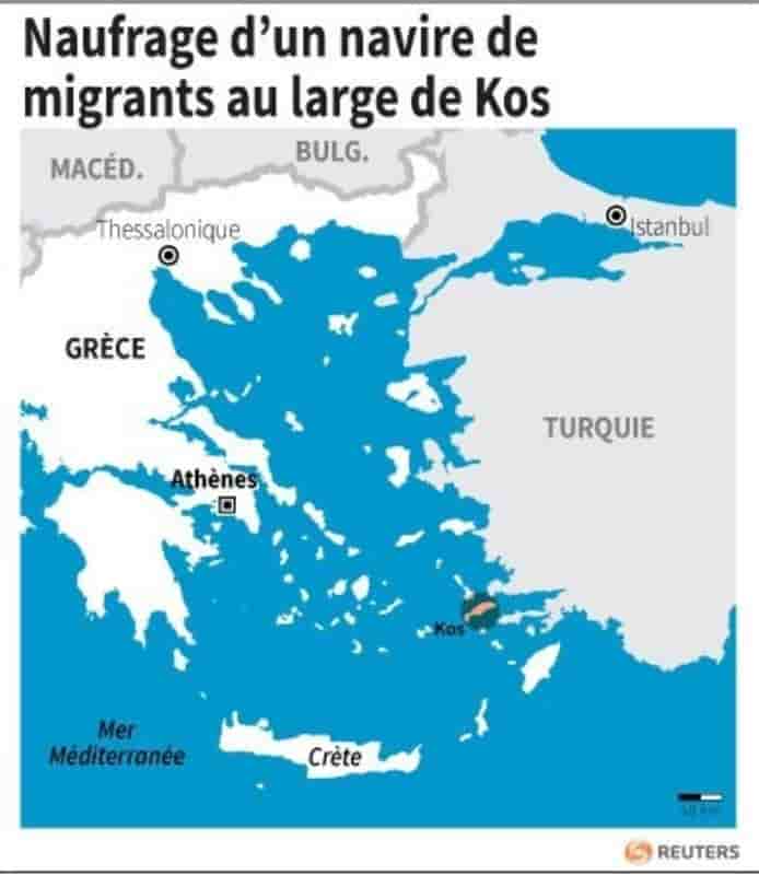 Naufrage d’un navire de migrants au large de kos