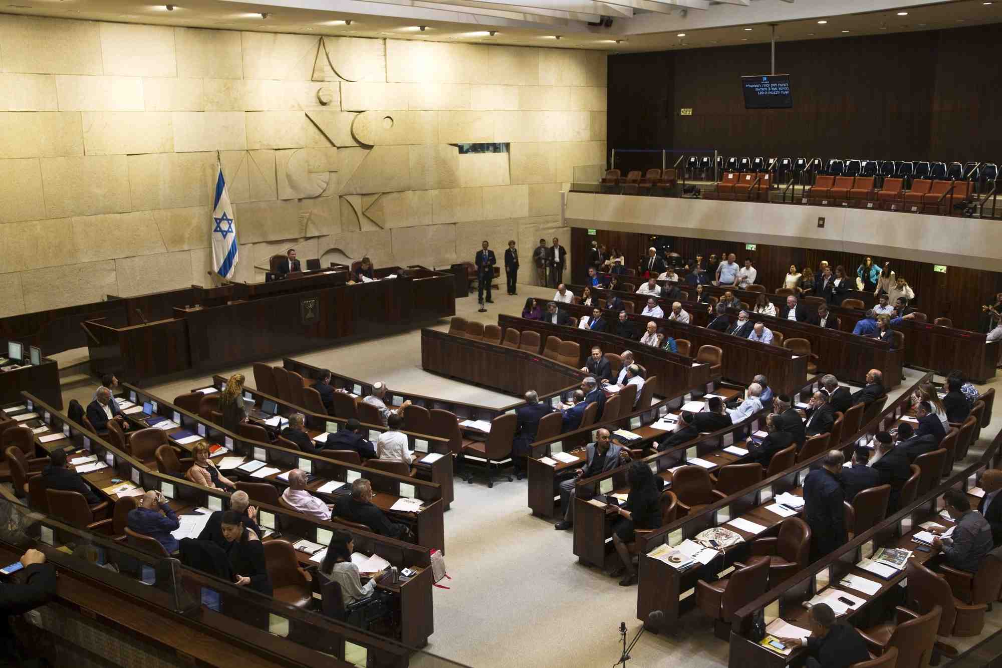 Vue generale du plenum lors d'une session a la knesset, le parlement israelien, a jerusalem