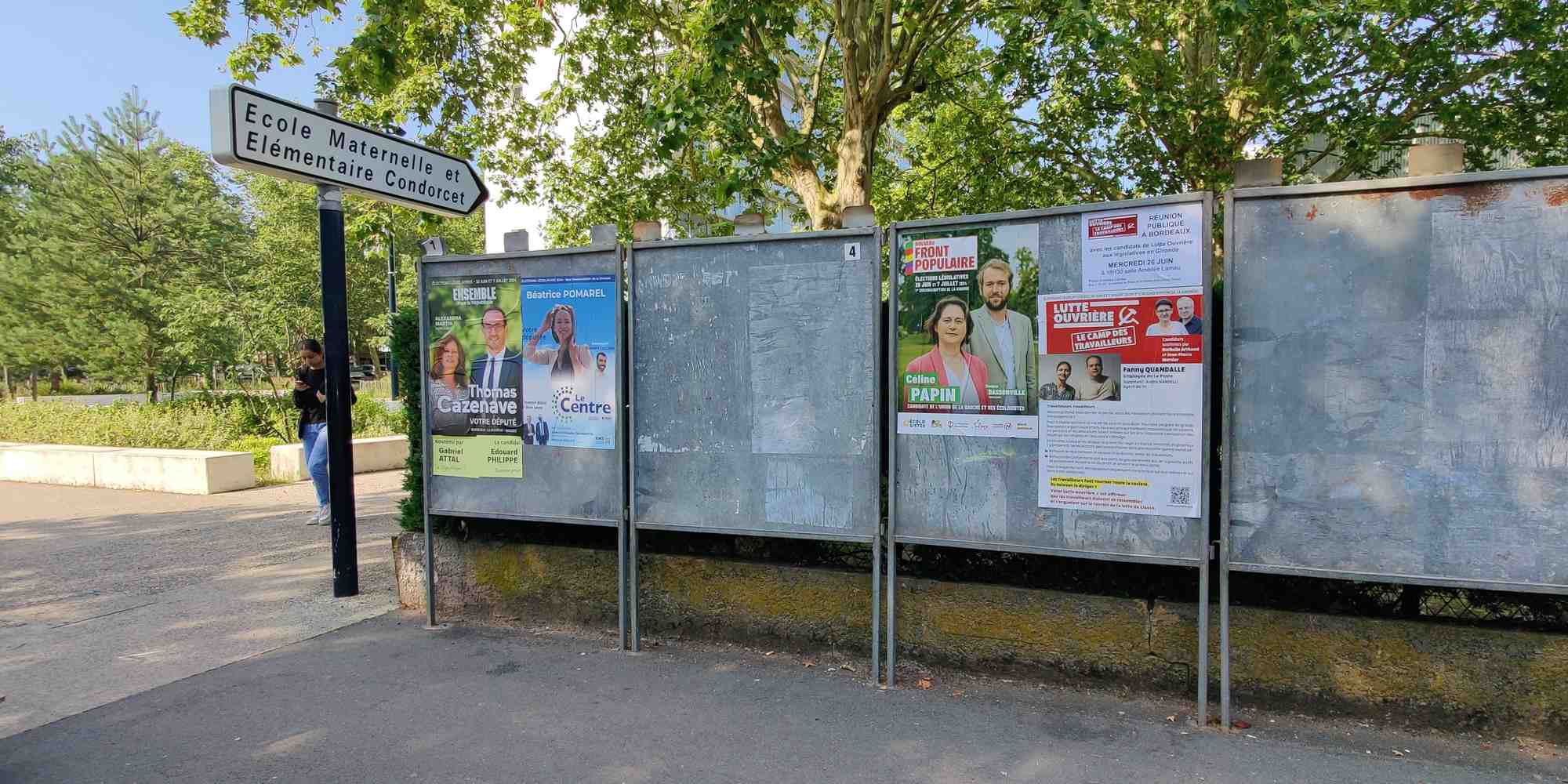 À Bordeaux, Bruges et Le Bouscat, le ministre du Budget Thomas Cazenave est arrivé en tête avec 38,3 % des suffrages exprimés, quatre points devant l'écologiste du Nouveau Front populaire Céline Papin (34,2 %).