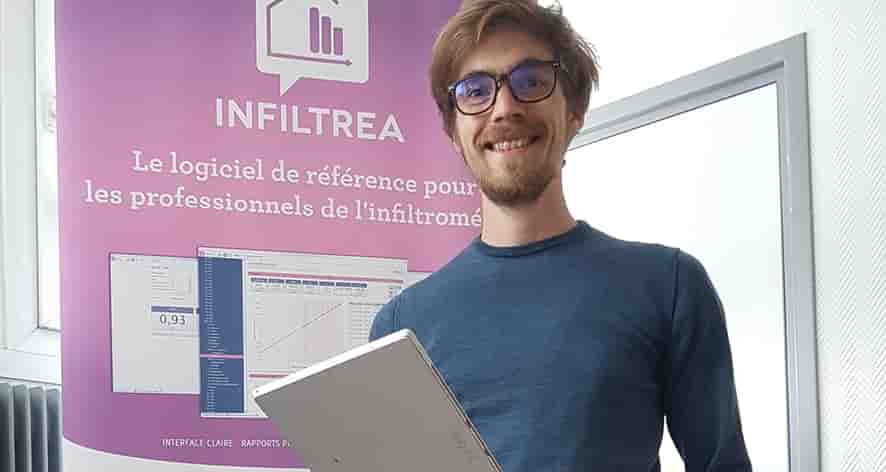 "On parle beaucoup de l'isolation des bâtiments, mais leur perméabilité à l'air est tout aussi fondamentale pour réduire les dépenses énergétique", Antoine Mischler, ingénieur et fondateur de dooApp.