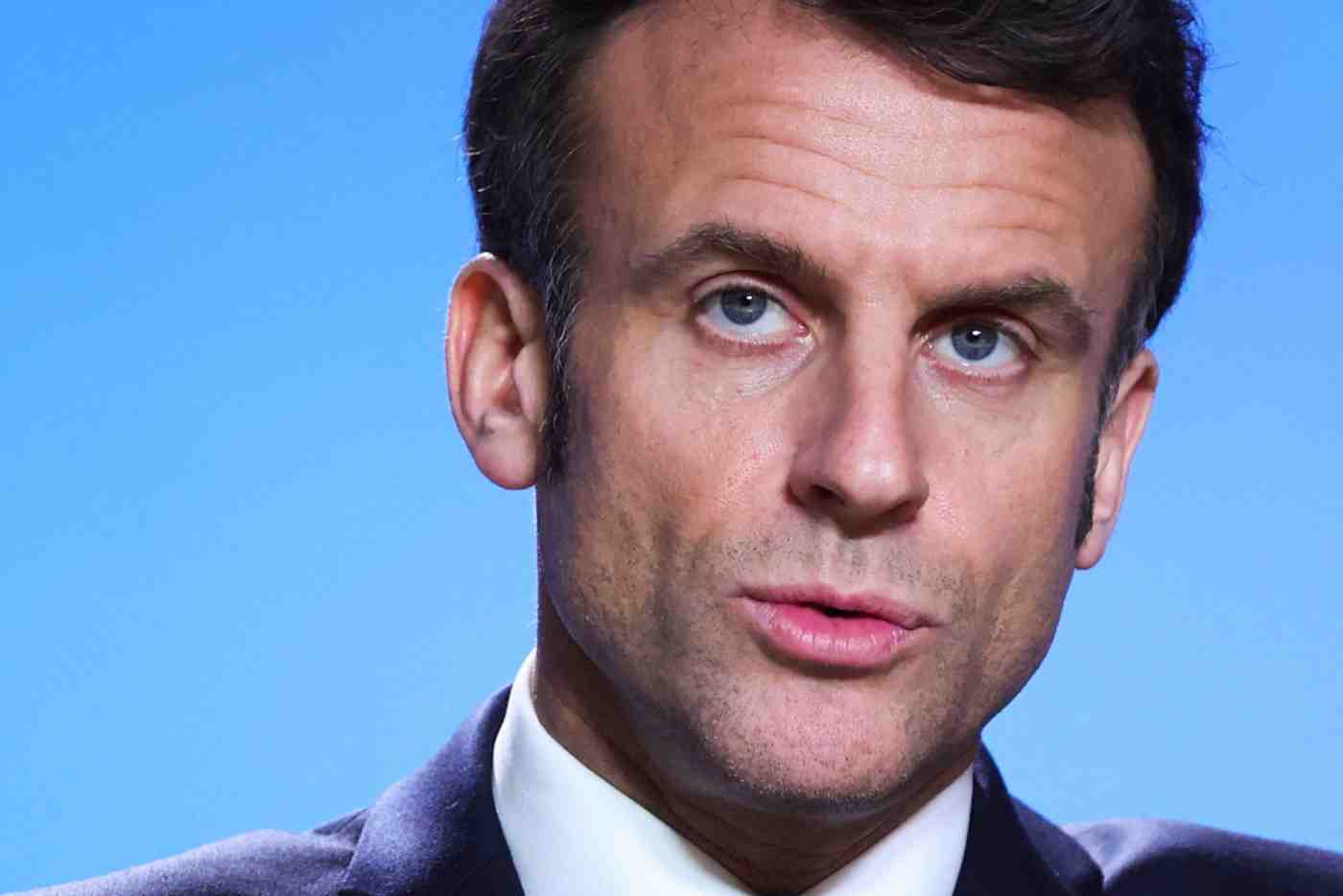 Le president francais emmanuel macron lors d'une conference de presse a bruxelles