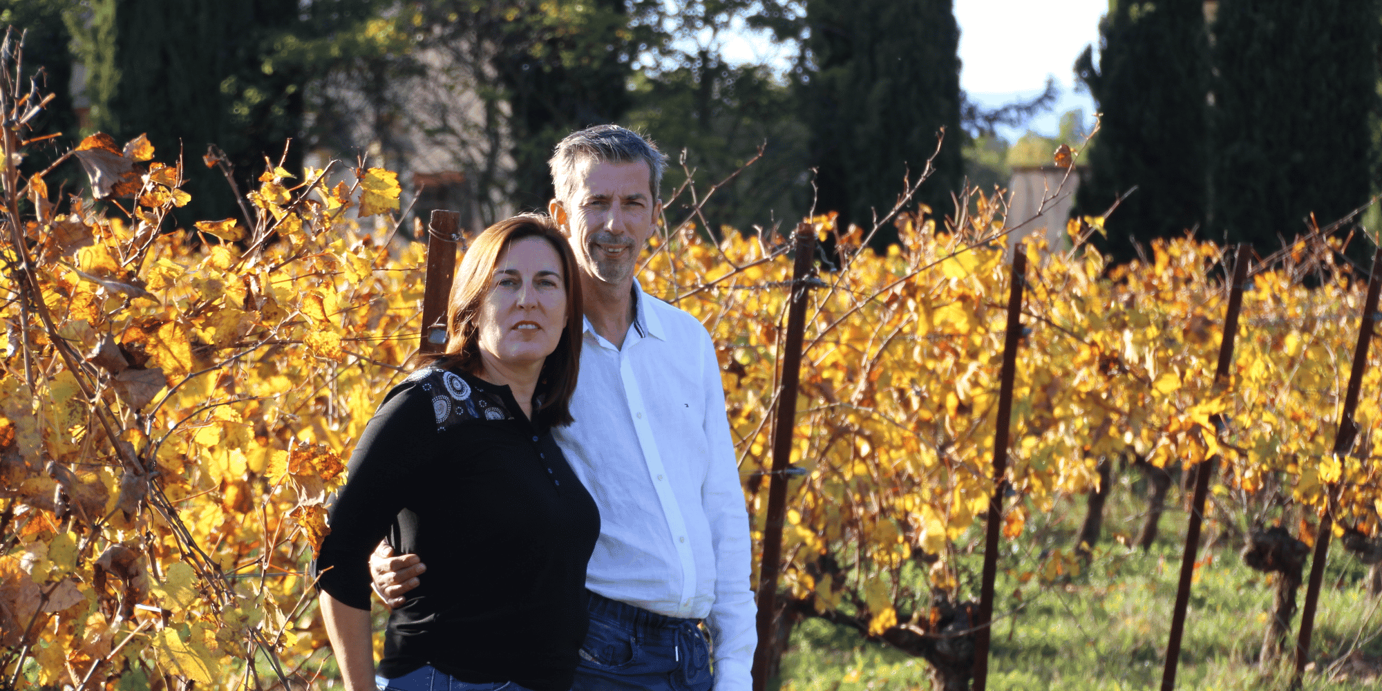 Sandrine Tannnière et Francis Ingrand, nouveaux propriétaires du Château Capion sur le terroir de l'appellation Terrasses du Larzac, dans l'Hérault.