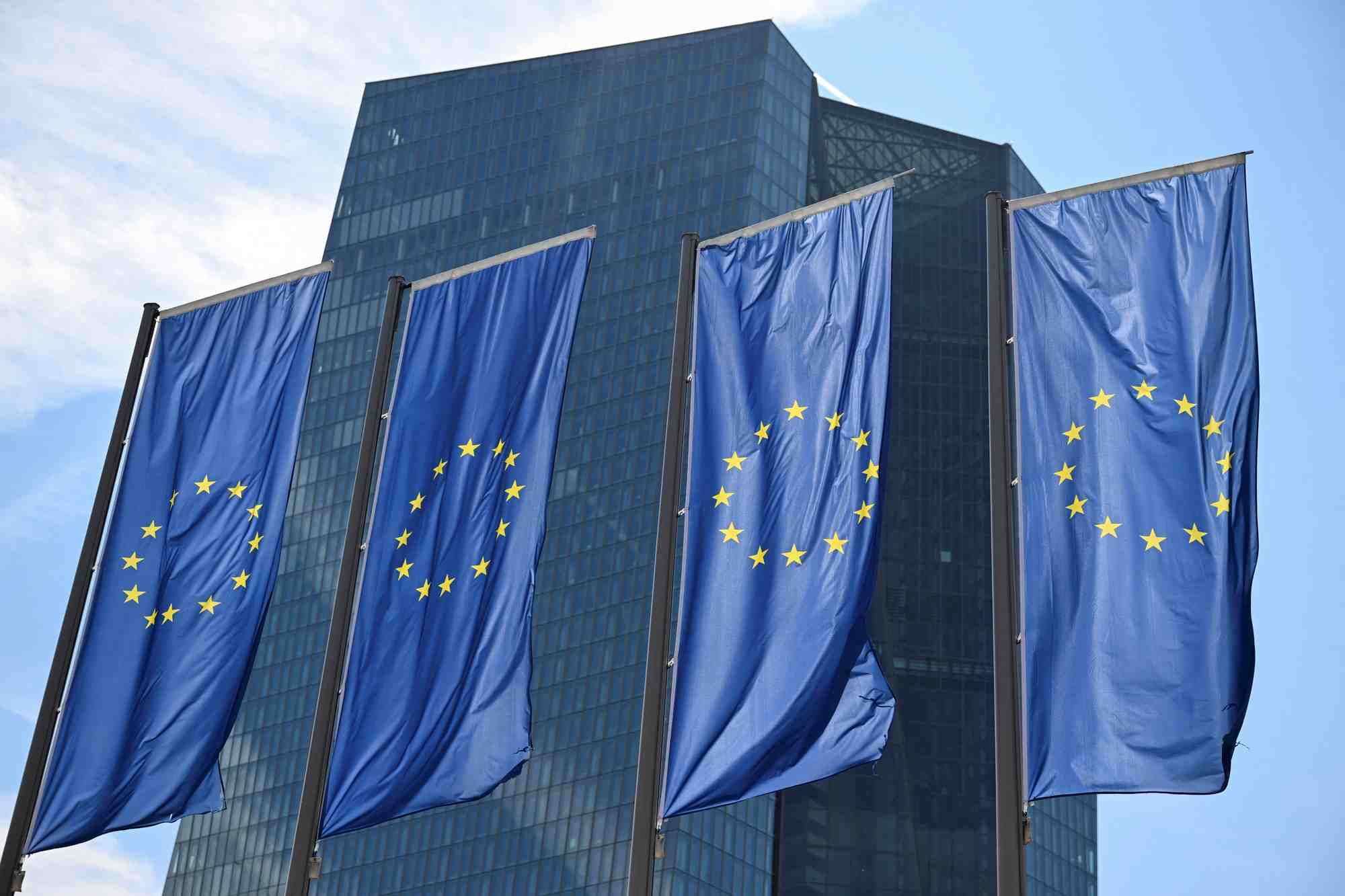 Une vue du siege de la banque centrale europeenne (bce) a francfort
