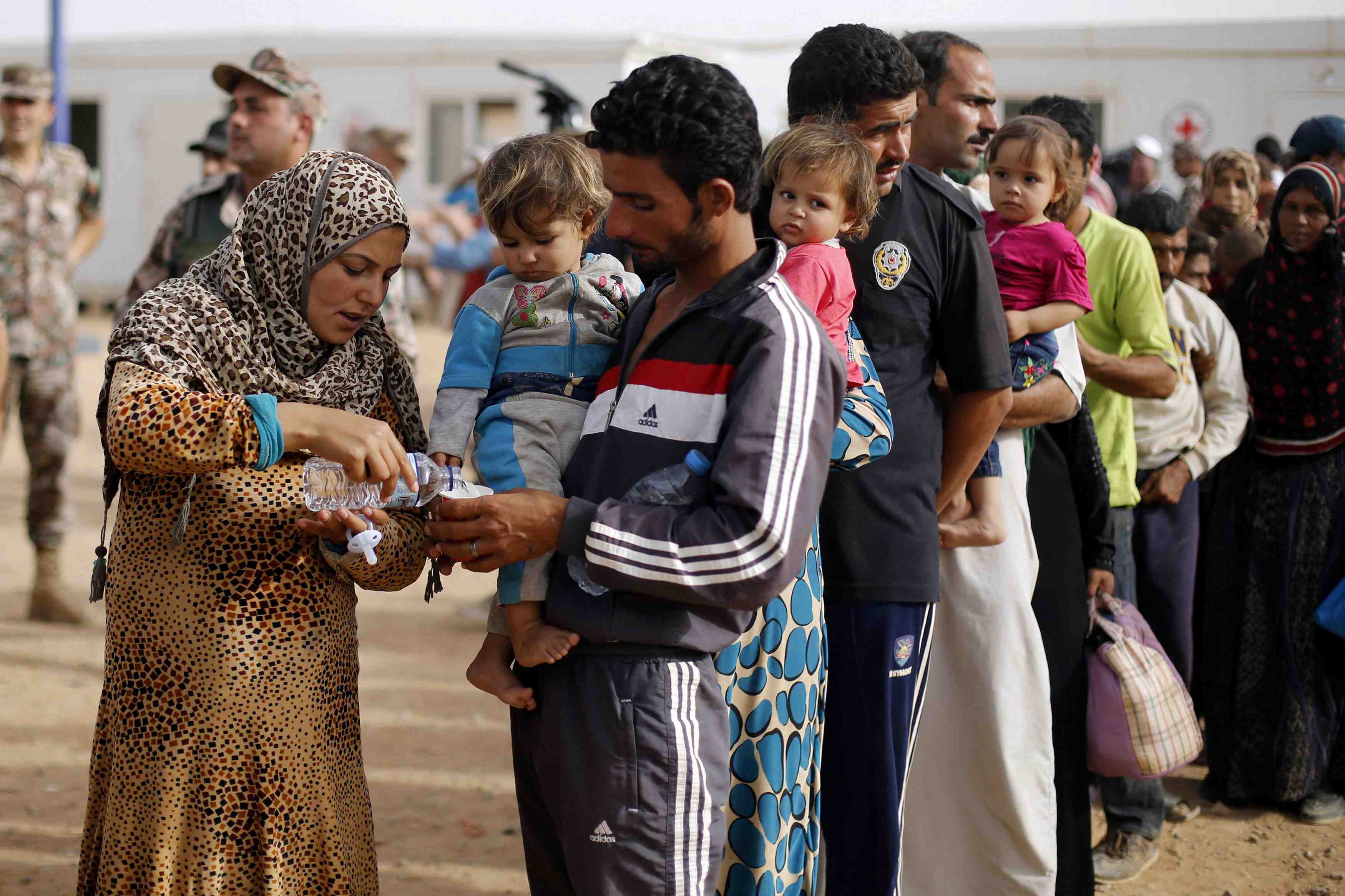 Inquietude pour des refugies syriens a la frontiere jordanienne