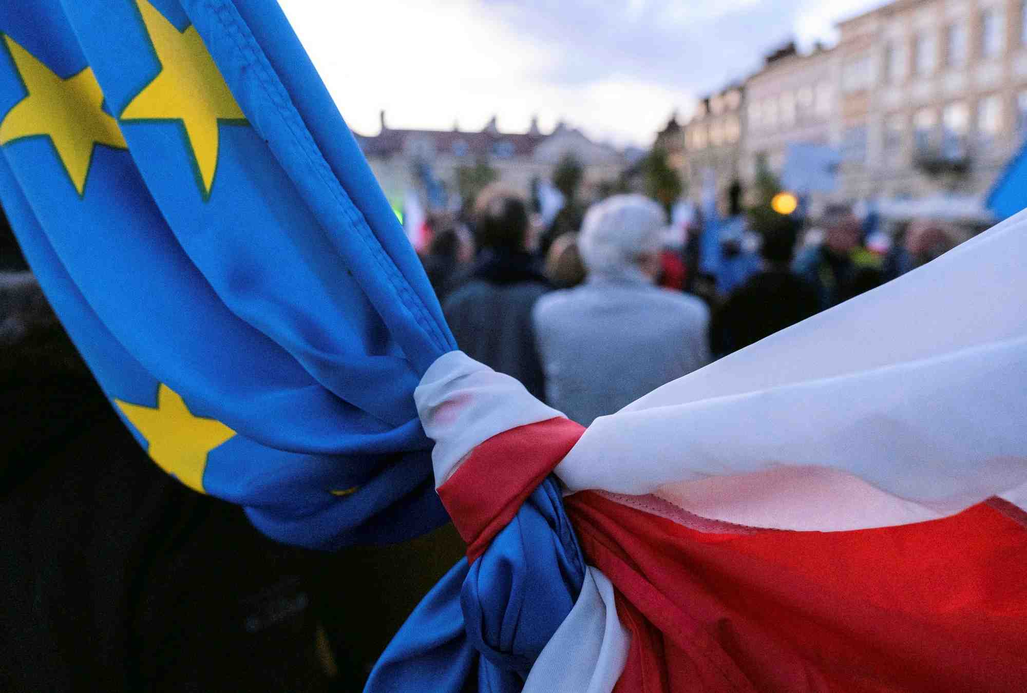Photo d'archives : rassemblement en faveur de l'adhesion de la pologne a l'union europeenne, a rzeszow