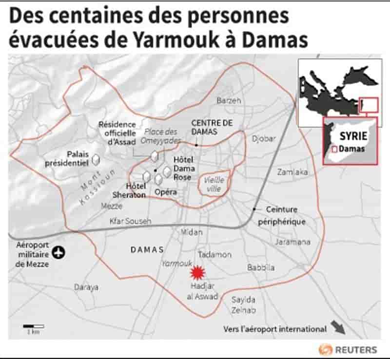 Centaines de personnes évacuées d'un faubourg assiégé de Damas