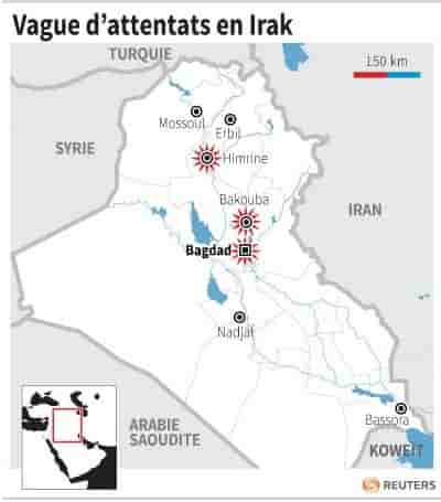 Une vague d'attentats fait 27 morts mardi en Irak