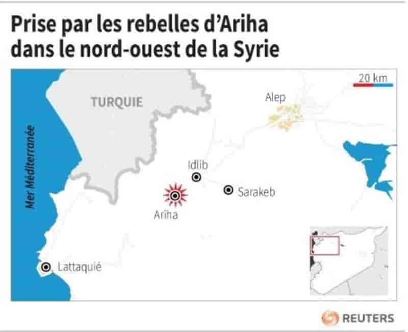 Prise par les rebelles d'ariha, dans le nord-ouest de la syrie