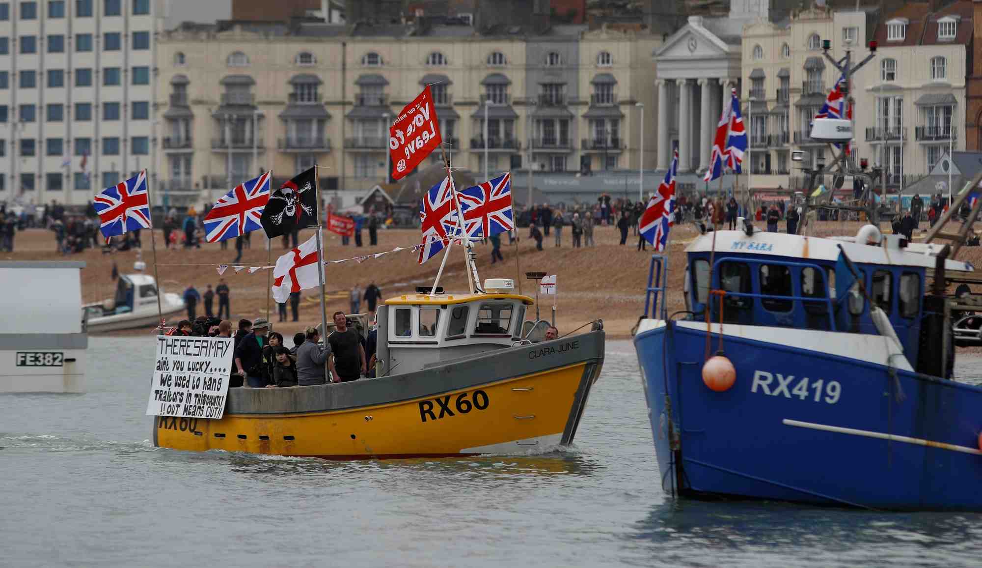 Brexit, pêcheurs britanniques, manifestation, contre Theresa May,