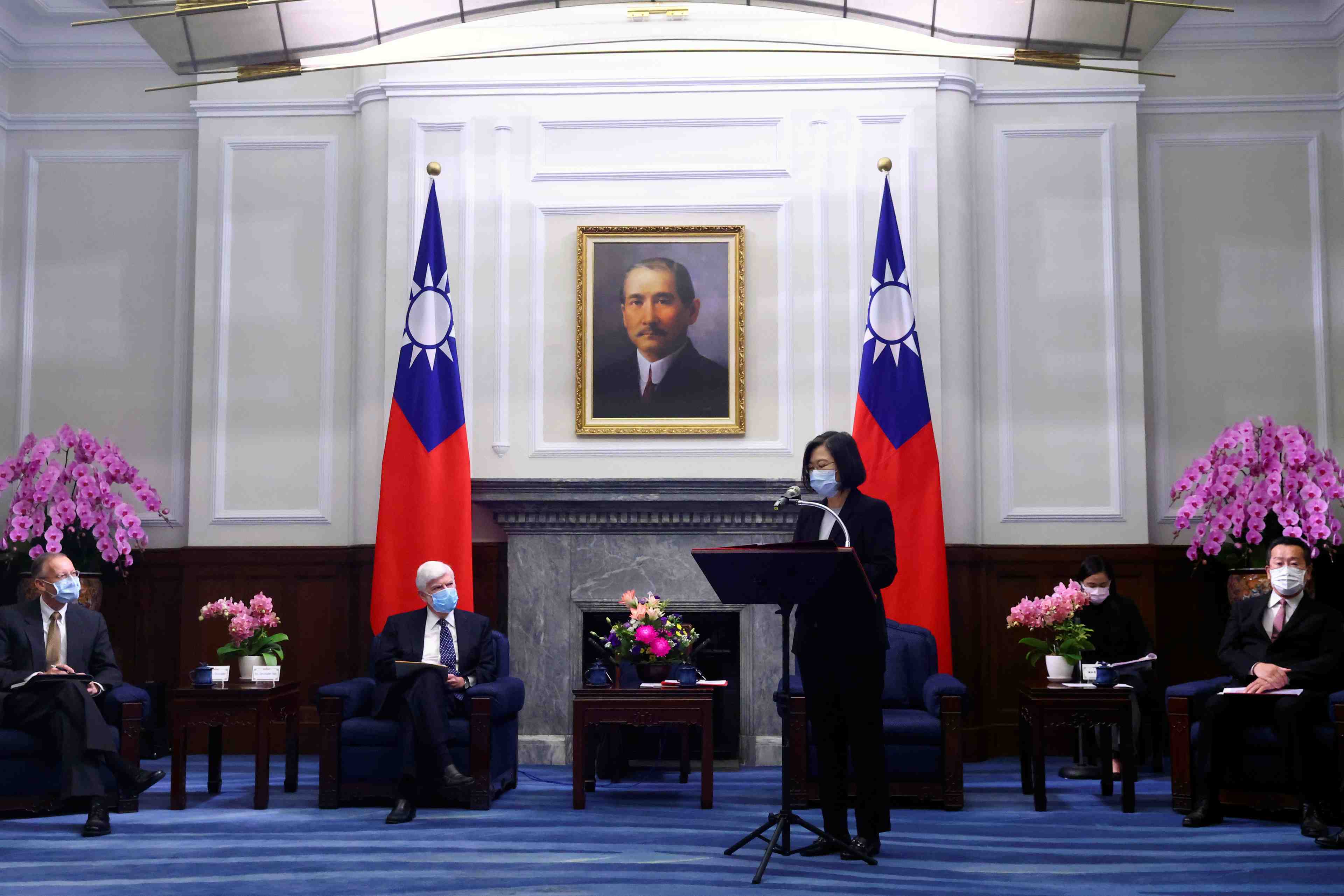 La presidente taiwanaise recoit les emissaires de biden