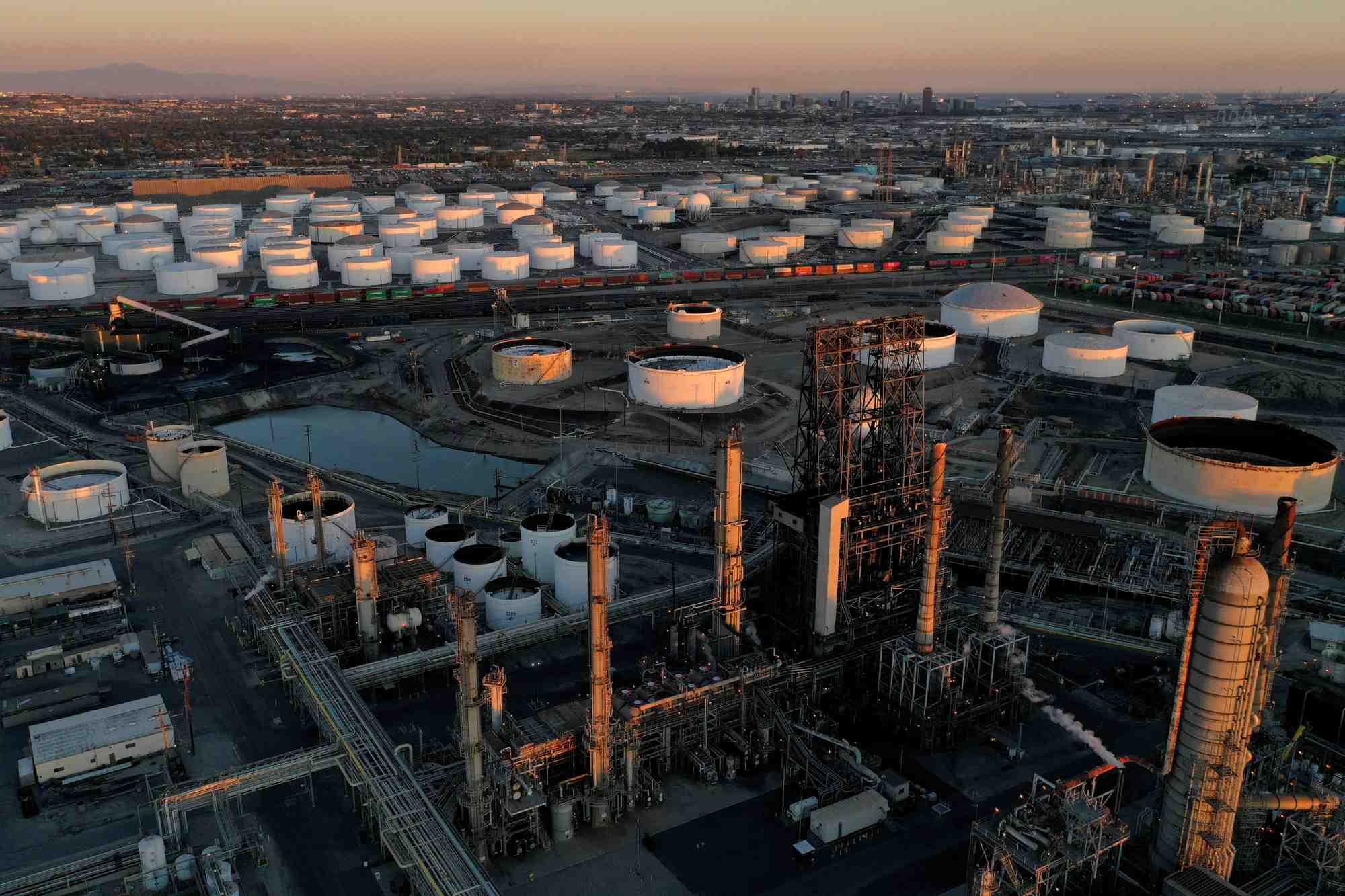 Vue aerienne d'un site industriel en californie