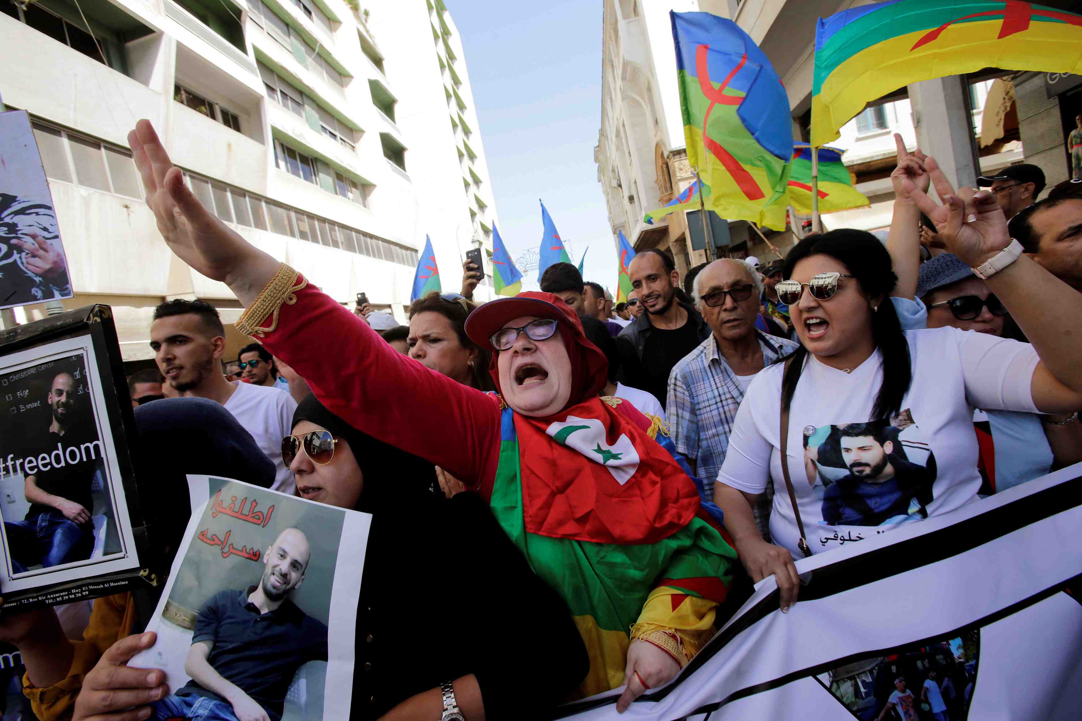 Rabat: manifestation pour la liberation des militants du rif en detention