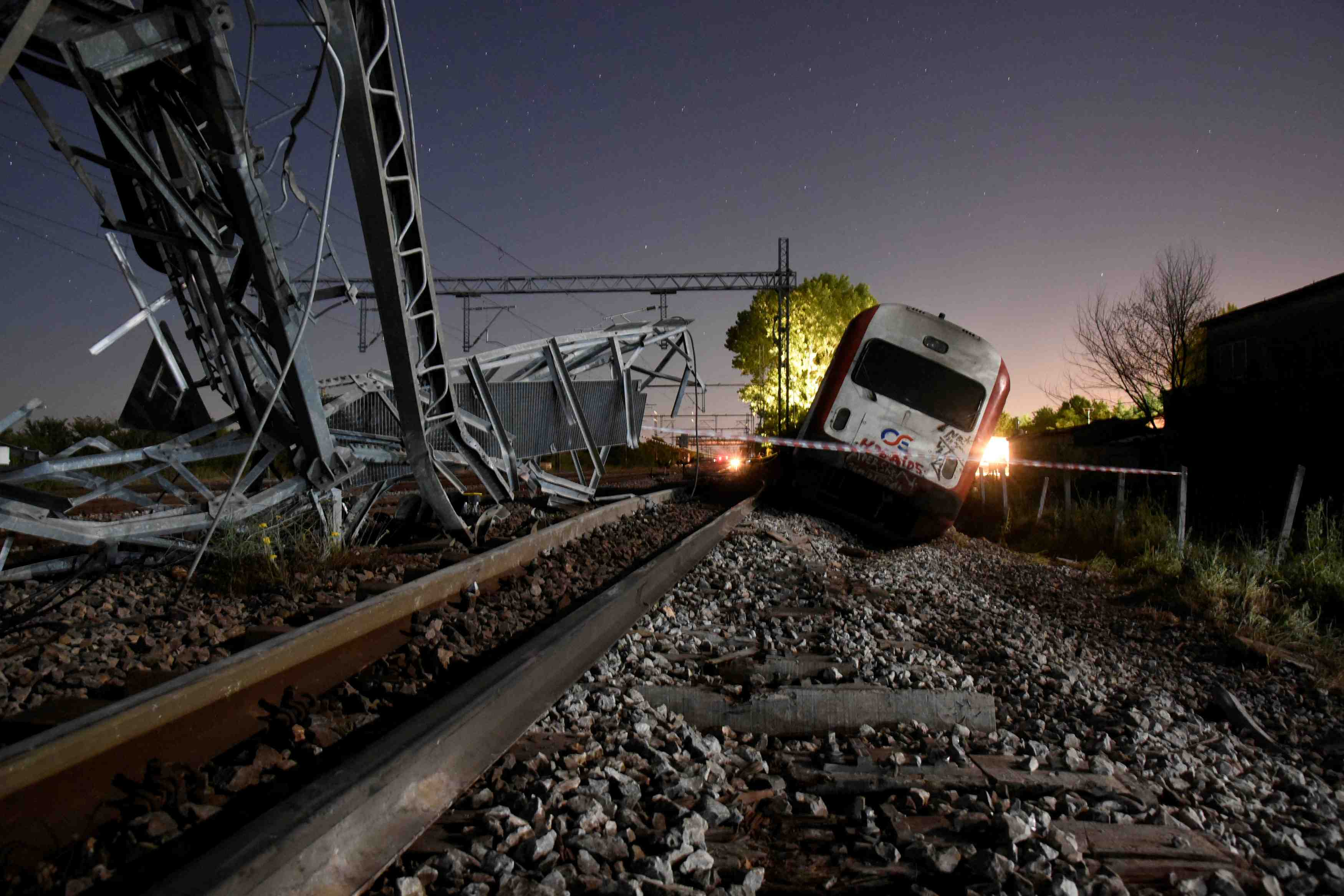 Deraillement d'un train dans le nord de la grece