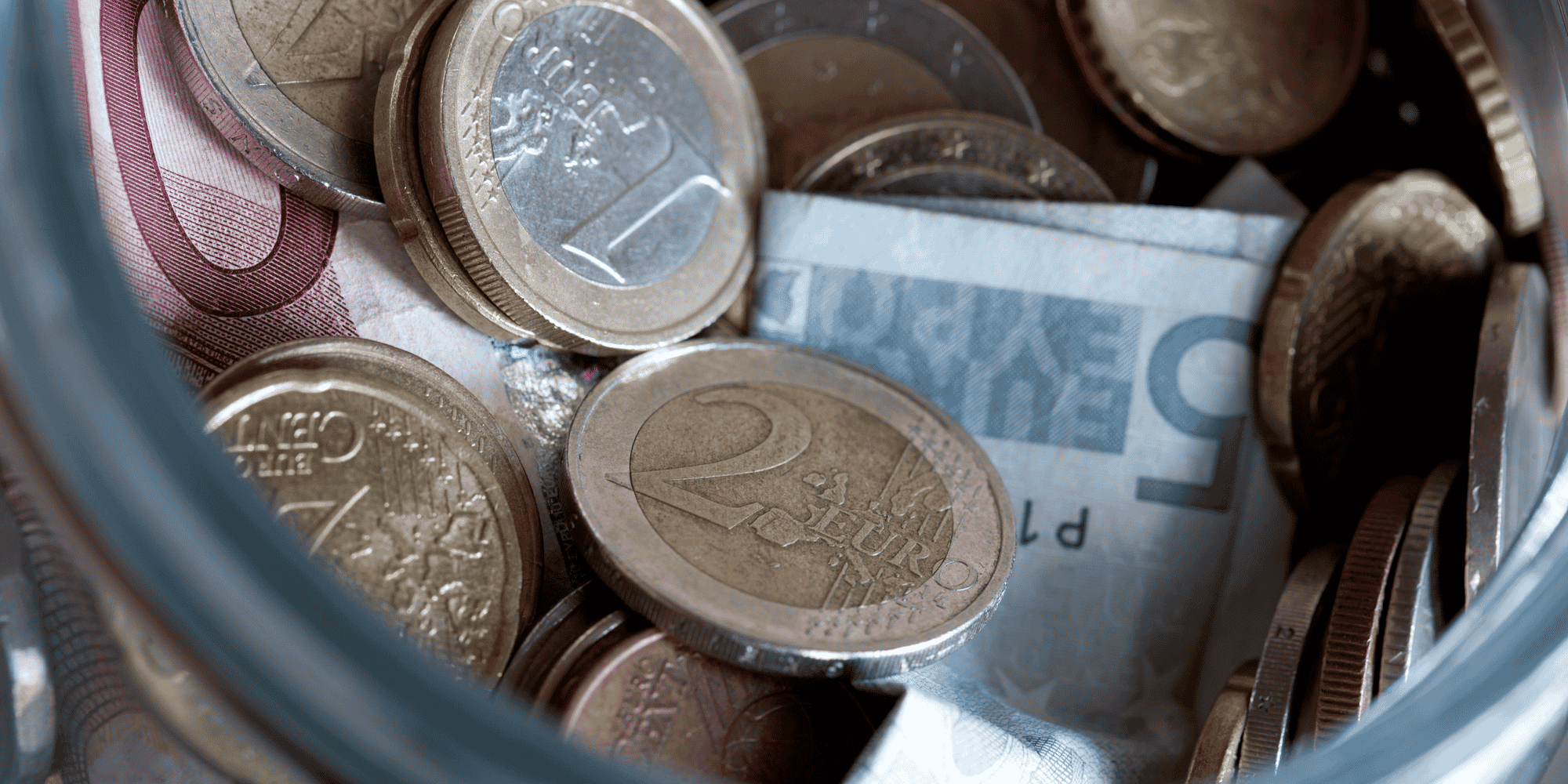 monnaie, euros, tirelire, billets, pièces