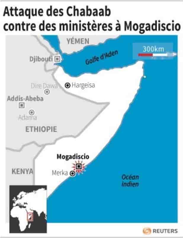 Attaque des chabaab contre des ministeres a mogadiscio