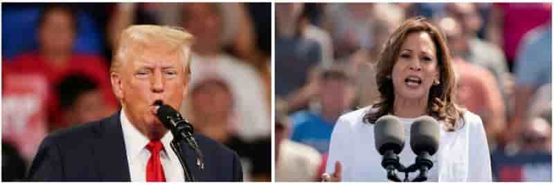 Les candidats a l'election presidentielle americaine, donald trump et kamala harris