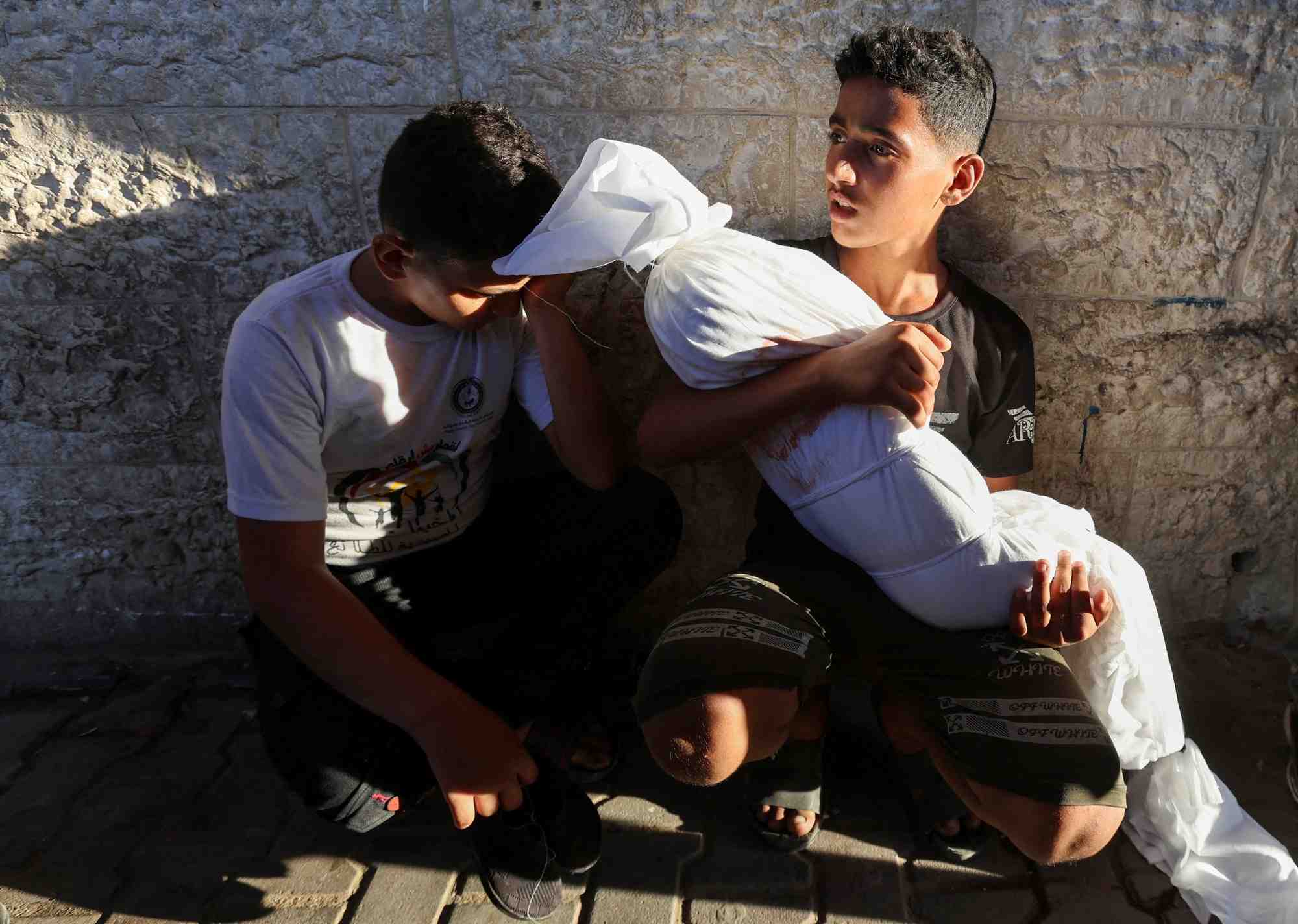 Consequences d'une frappe israelienne, a deir al-balah