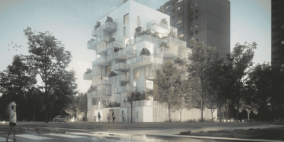 Le projet comprend 43 logements, de qualité et évolutifs, offrant des espaces de vie ouverts sur l’extérieur et 723 m² de surface d’activité.