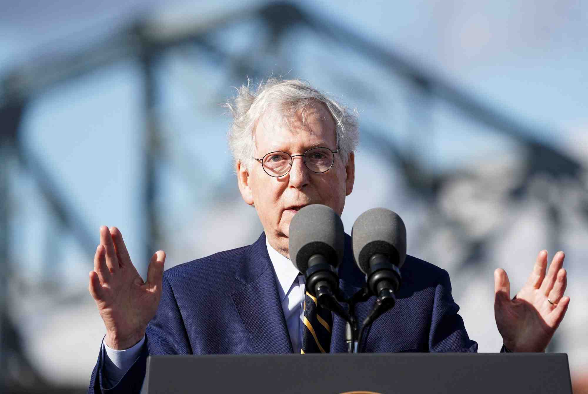 Photo d'archives du chef republicain du senat americain, mitch mcconnell, lors d'un evenement pres du pont a covington