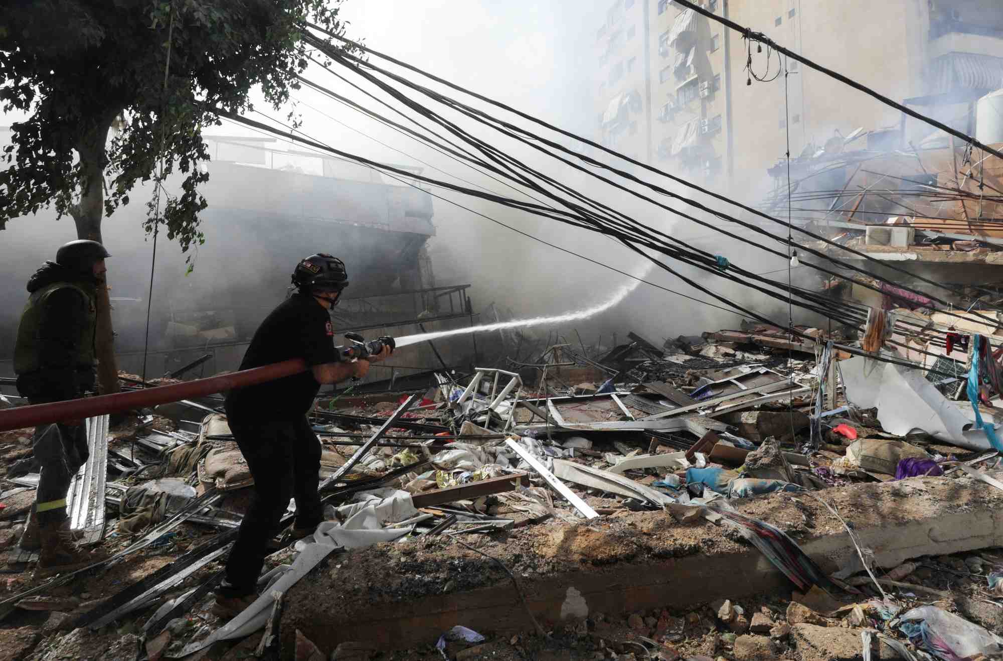 Consequences des frappes israeliennes sur la banlieue sud de beyrouth