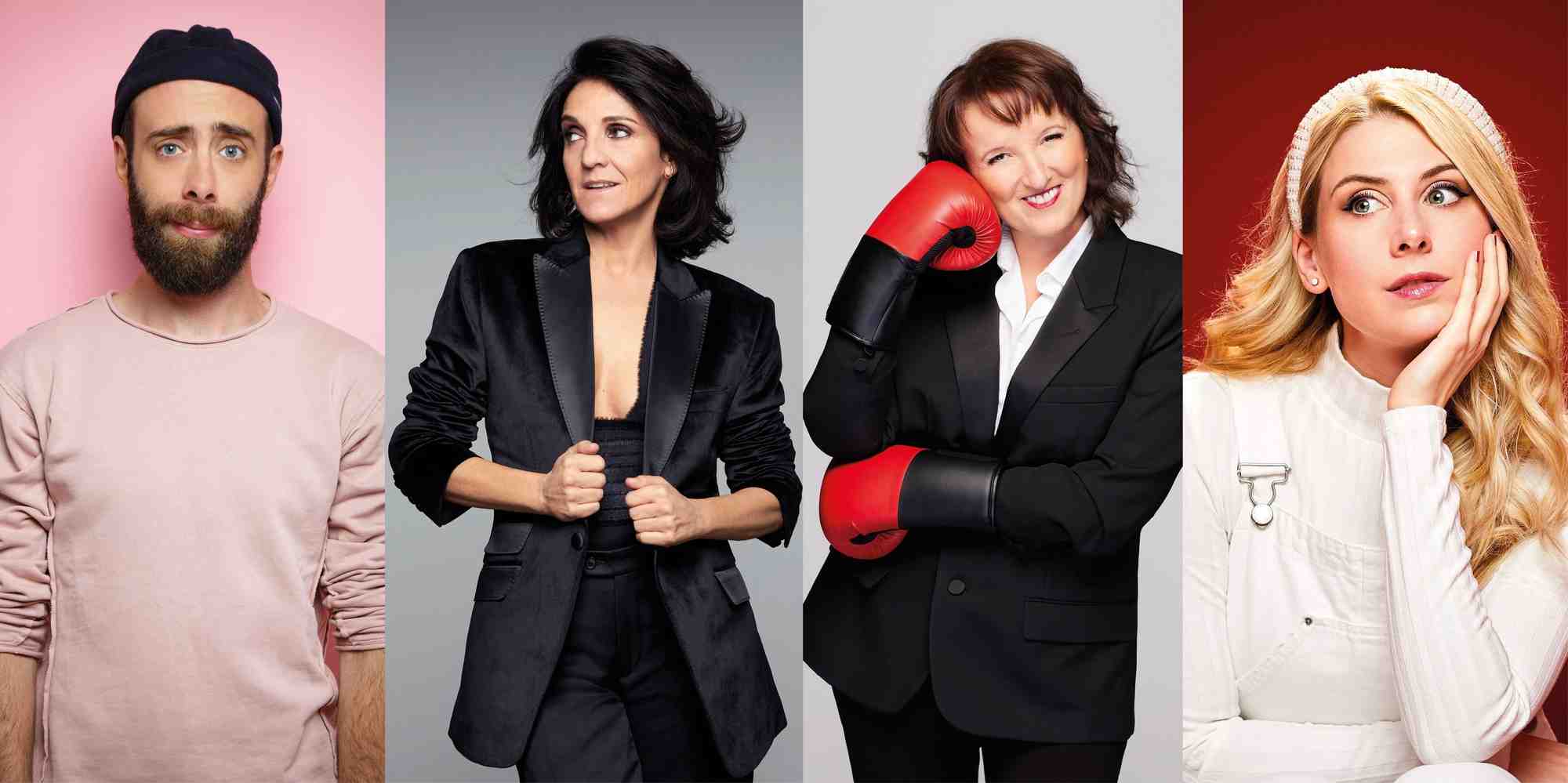 Tristan Lopin, Florence Foresti, Anne Roumanoff, Laura Laune.