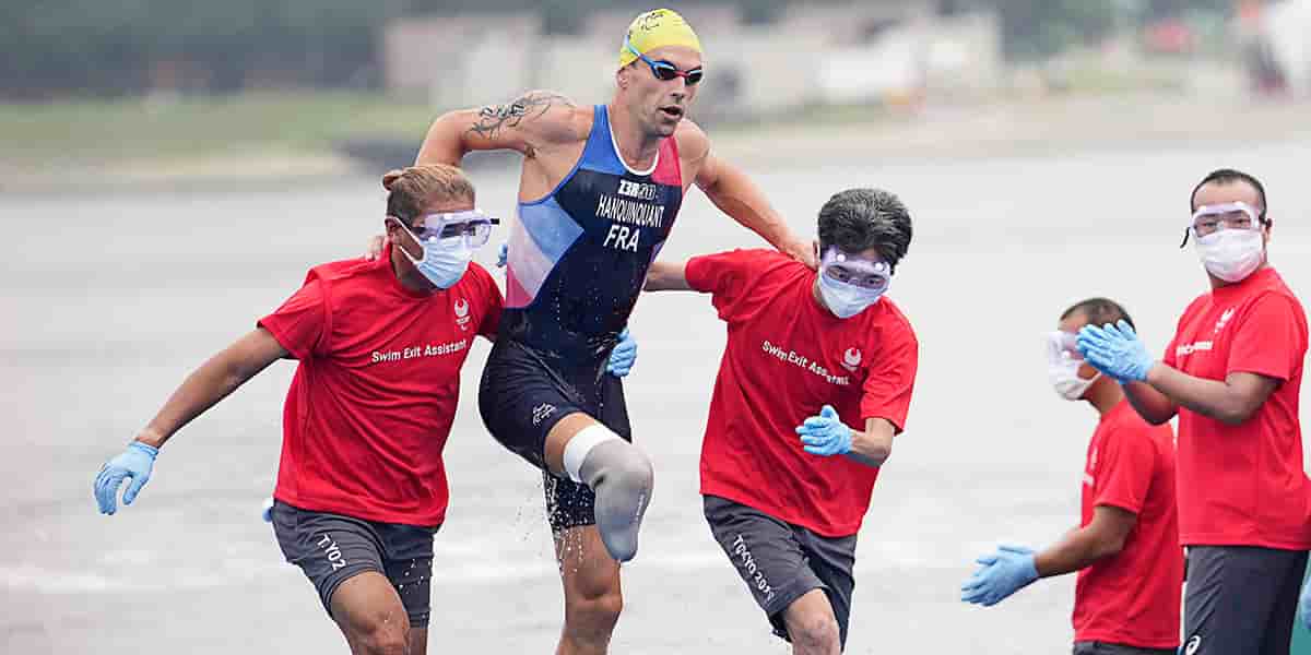 Le para-triathlète Alexis Hanquinquant, aux Jeux de Tokyo en 2021.