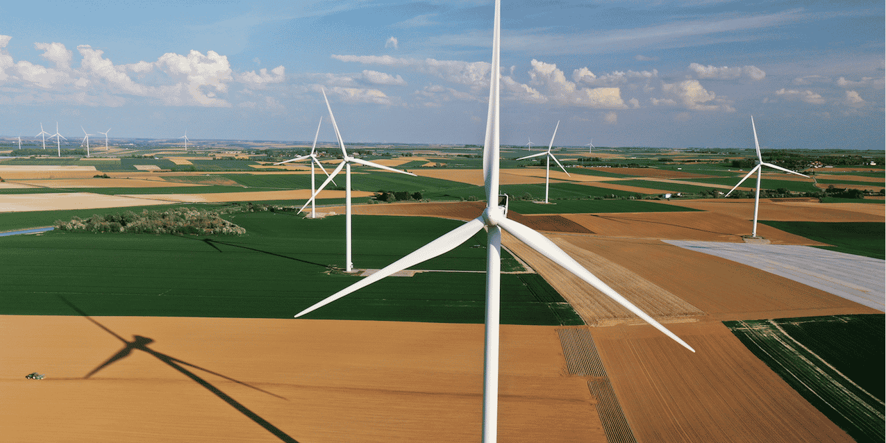éolienne, france, champs