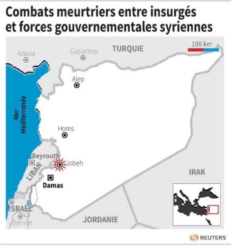 Plus de 50 insurgés syriens tués près de la frontière libanaise