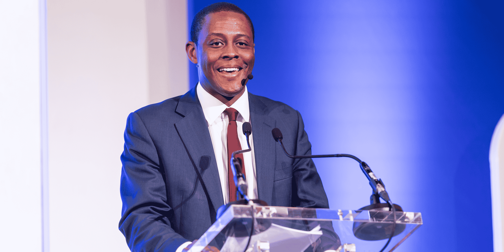 Bim Afolami, secrétaire économique au Trésor britannique, lors de l'IFGS 2024.