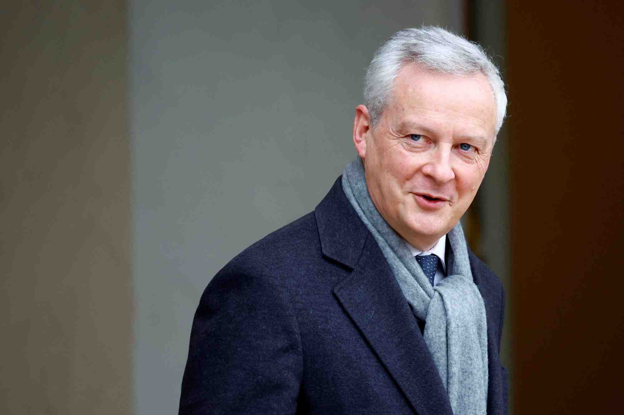 Le ministre francais de l'economie et des finances, bruno le maire a l'elysee a paris