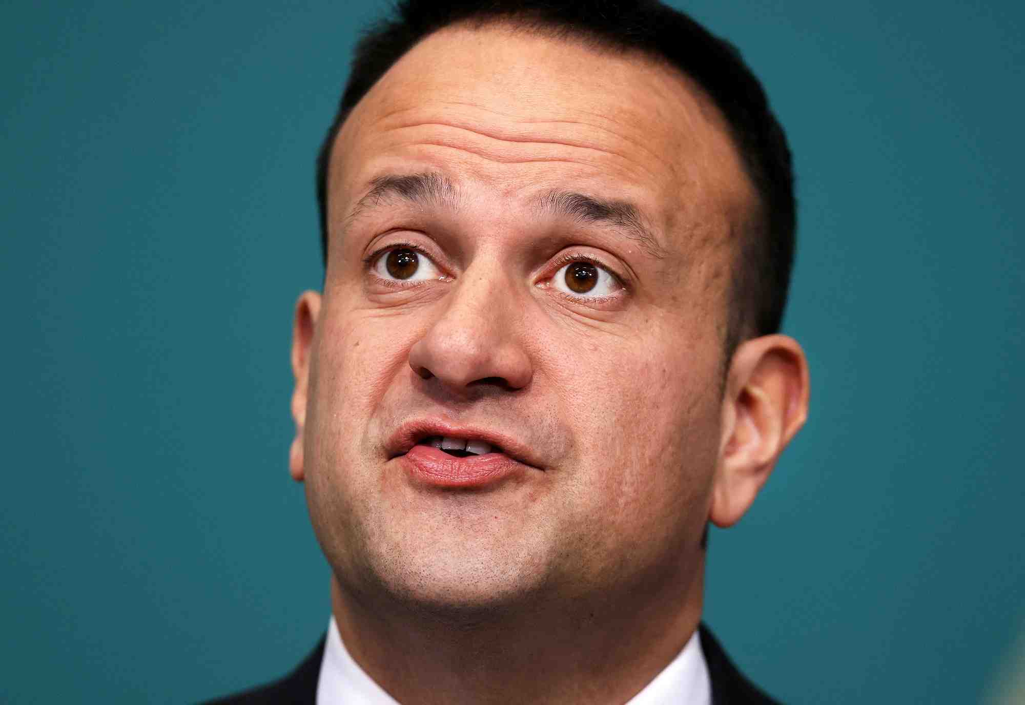 Photo d'archives de leo varadkar lors d'une conference de presse a dublin