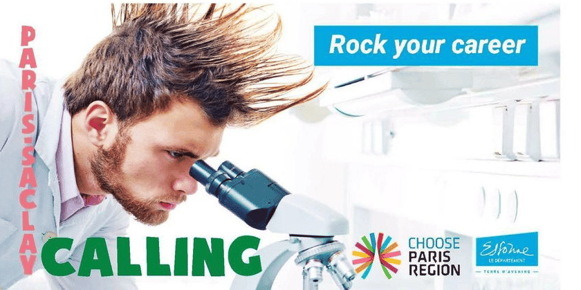 La campagne, intitulée "Paris-Saclay Calling" et surtitrée "Rock your career", est clairement un clin d’œil au tube "London Calling" des Clash.