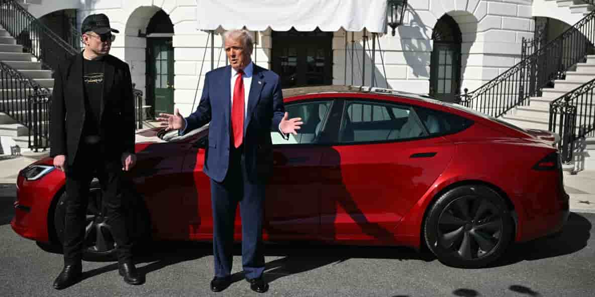 Les ventes de la marque d'Elon Musk sont notamment freinées par ses prises de position aux côtés du président américain Donald Trump.