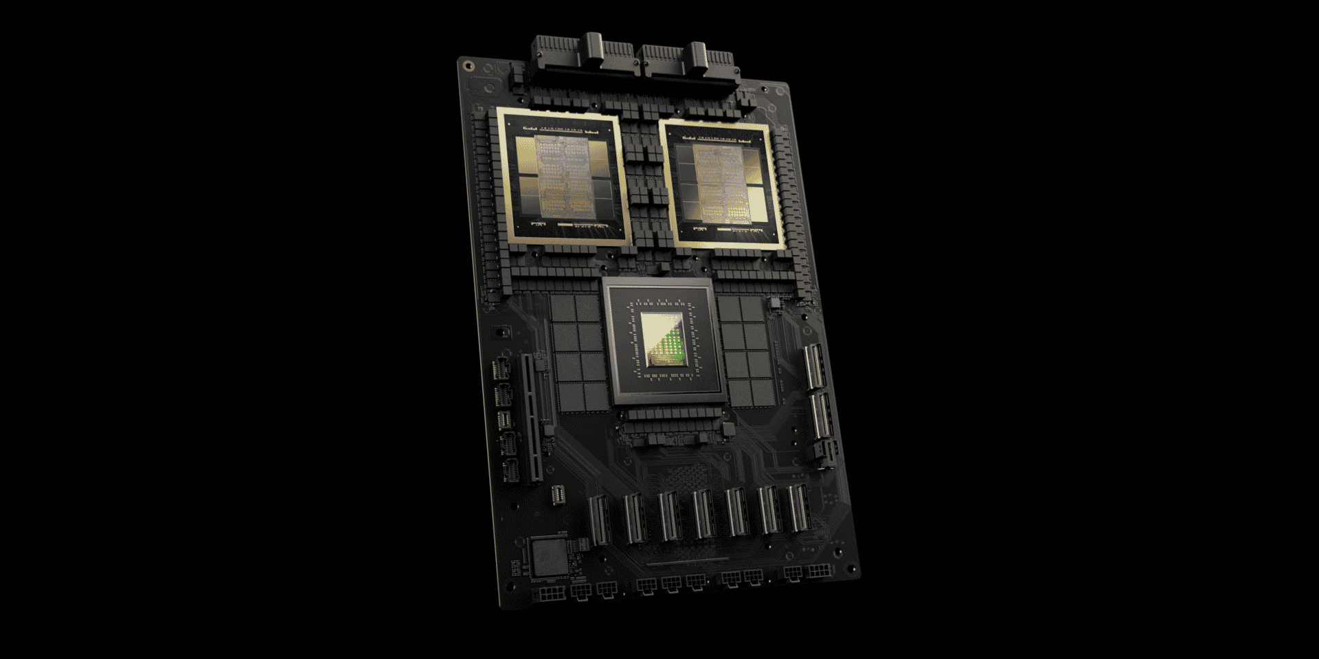 Photo d'une GB200, composé d'un CPU et de deux GPU Blackwell.