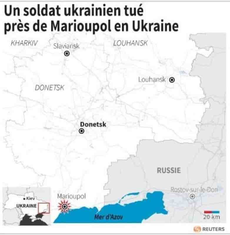 Un soldat ukrainien tue pres de marioupol en ukraine