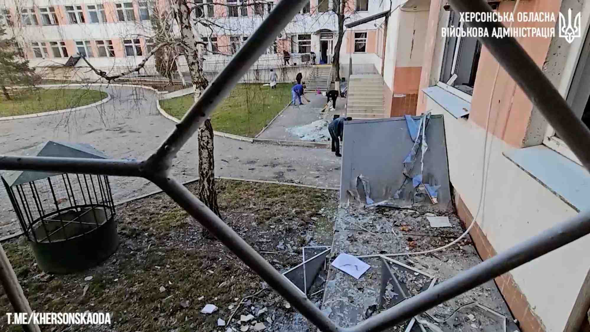Site frappe par des drones russes, dans la region de kherson