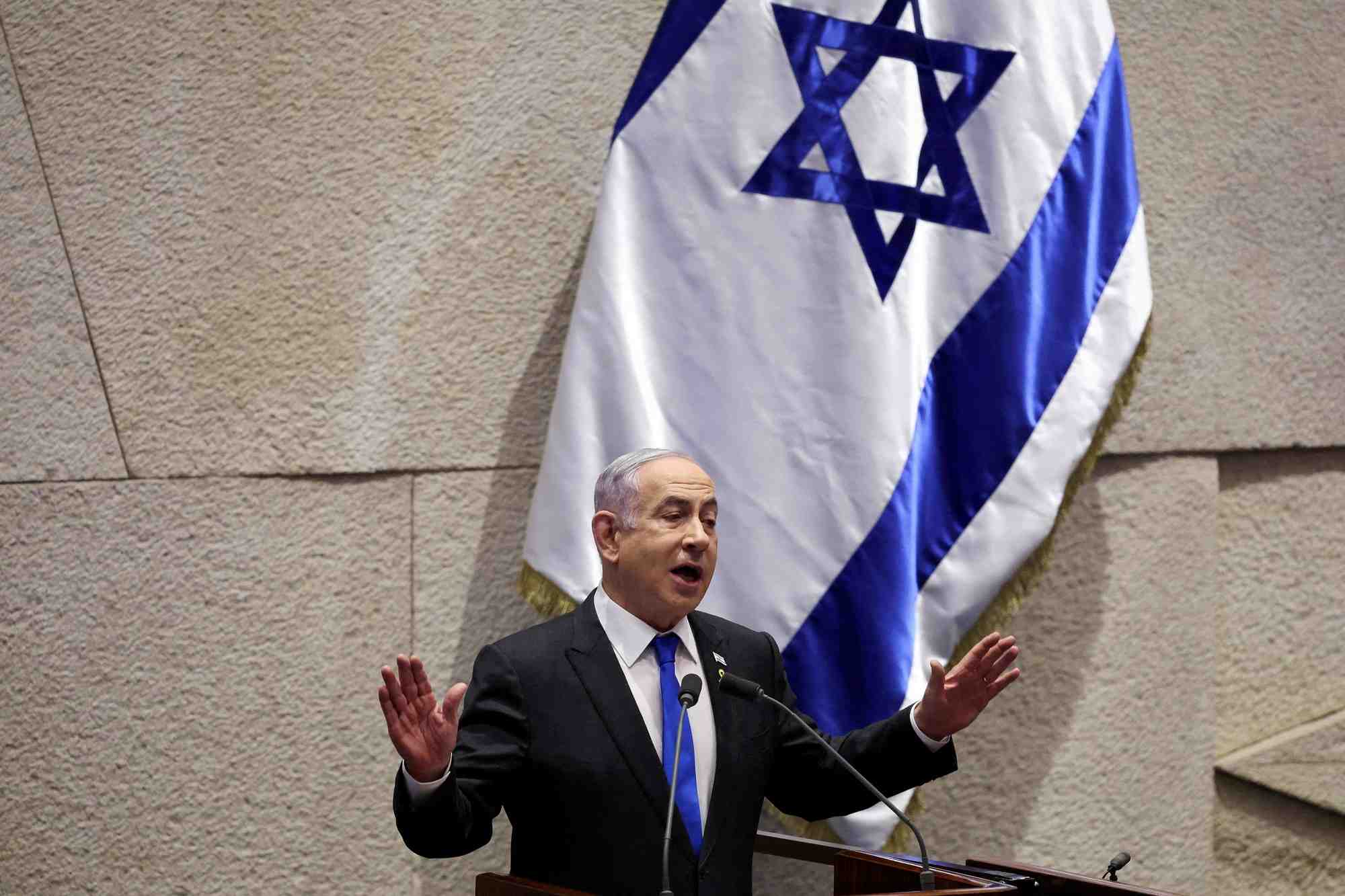 Le premier ministre israelien benjamin netanyahu assiste a une discussion a jerusalem