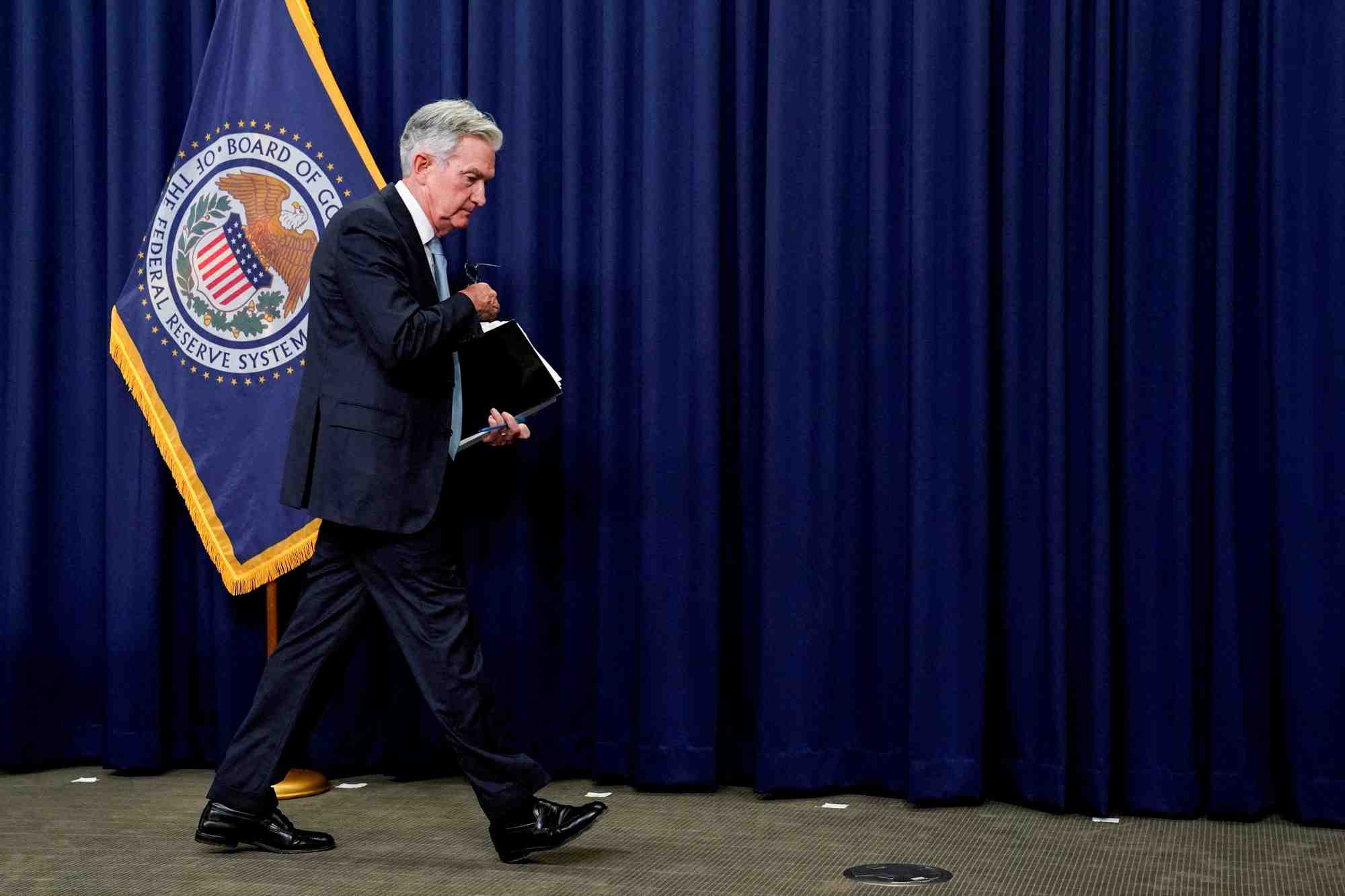 Photo d'archives du president de la reserve federale americaine jerome powell lors d'une conference de presse a washington
