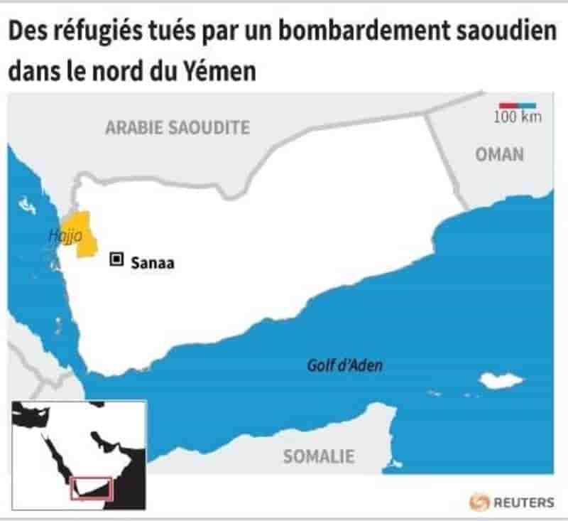 Des refugies tues par un bombardement saoudien dans le nord du yemen