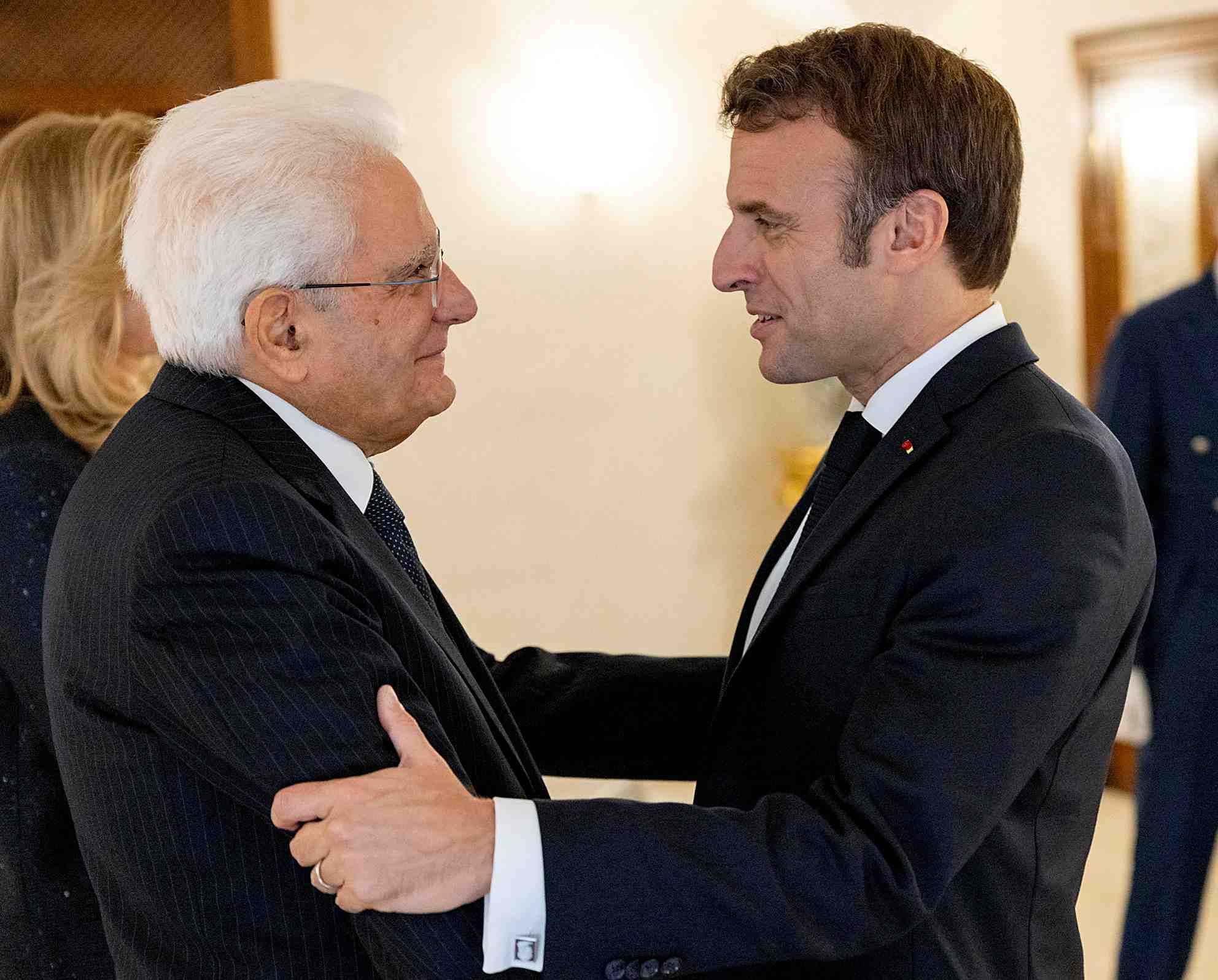 Le president italien sergio mattarella rencontre le president francais emmanuel macron a rome