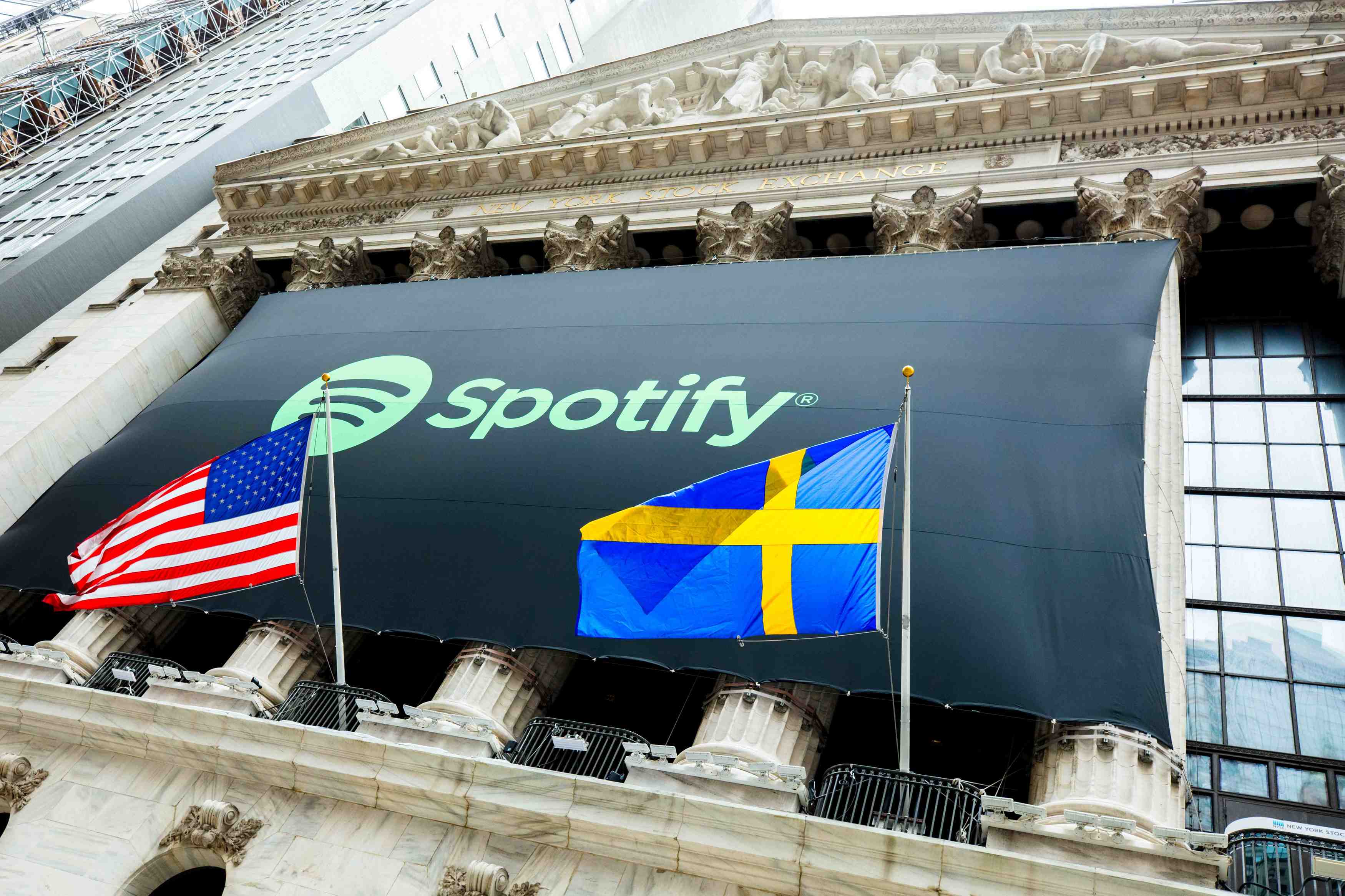Spotify gagne 12,9% pour sa premiere seance a new york