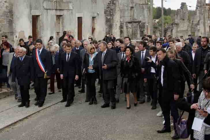 Parenthese symbolique pour macron a oradour-sur-glane