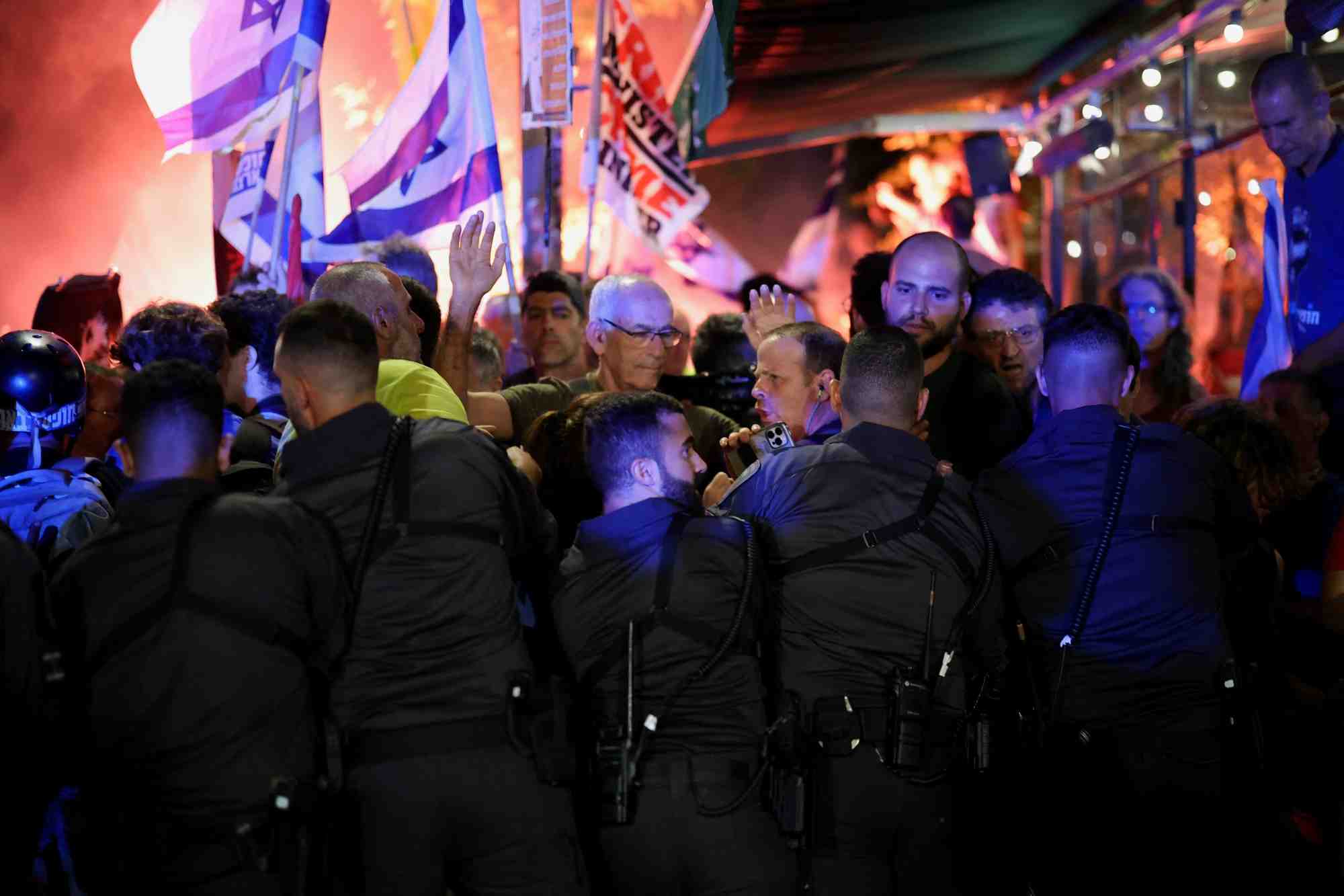Manifestation contre le gouvernement du premier ministre israelien netanyahu, a jerusalem