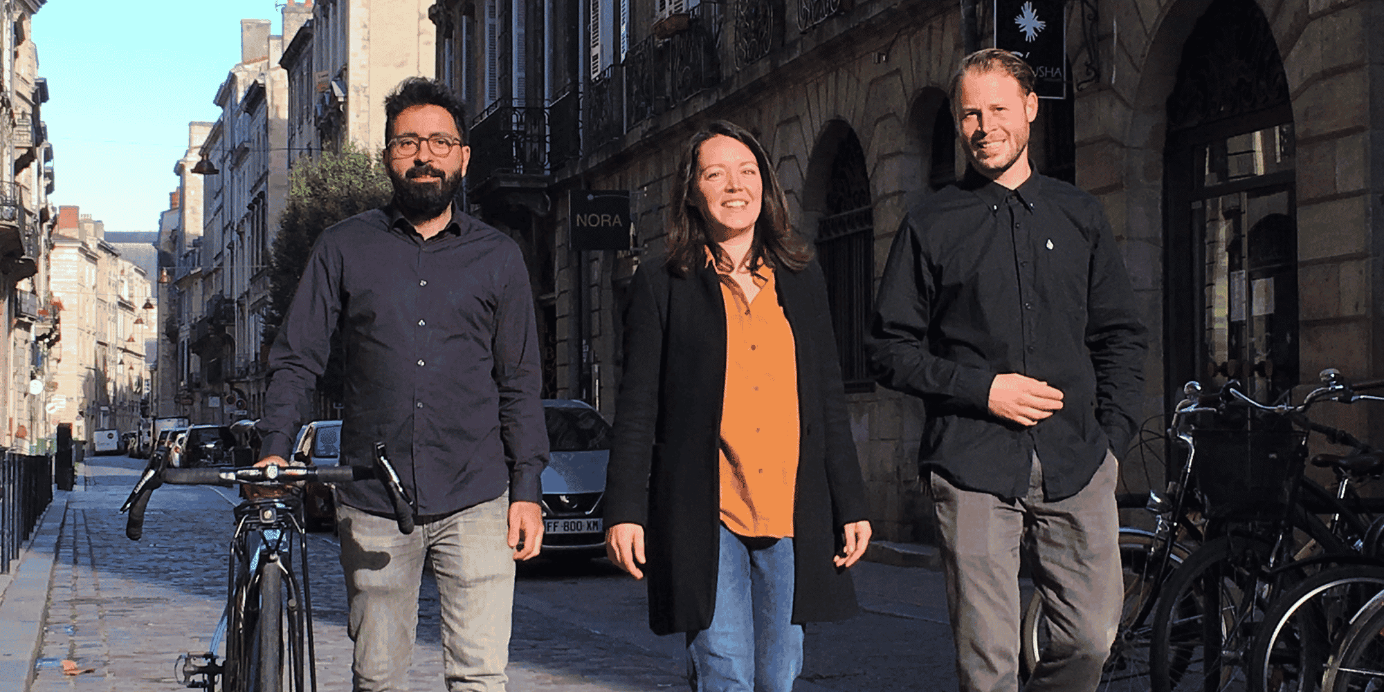 Ismaël Canoyra, Oriane Hommet et Florian Van Eeden, le cofondateurs de l'association BAM, qui promeut les mobilités responsables.